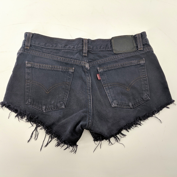 Levi's Purple Distressed Jean Shorts - Picture 4 of 5